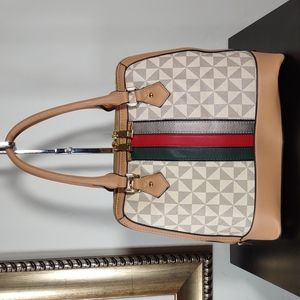 Sporty Vinyl Patterned Satchel